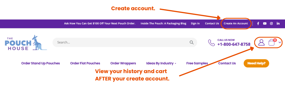 create pouch house account