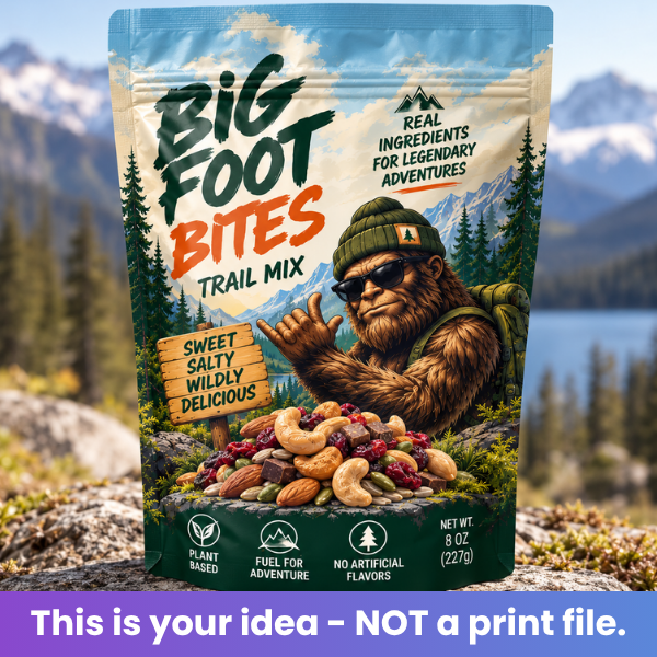 a digital mockp up of a trail mix pouch