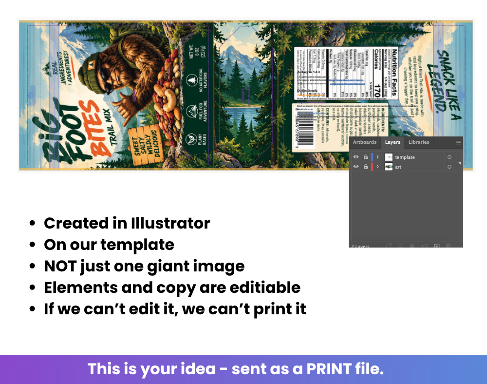 print ready file of a trail mix art