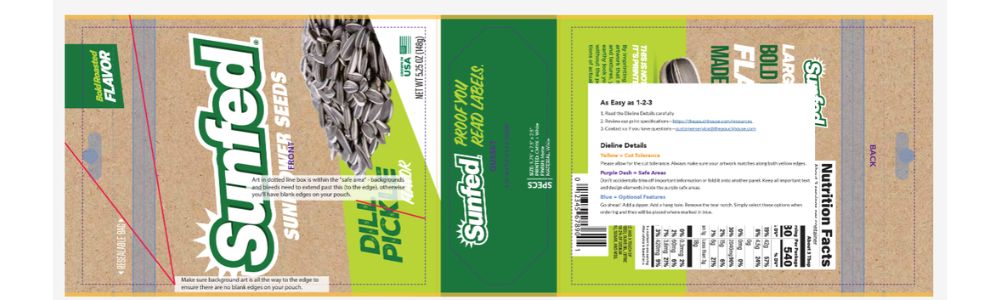 test pouch art file on die line template