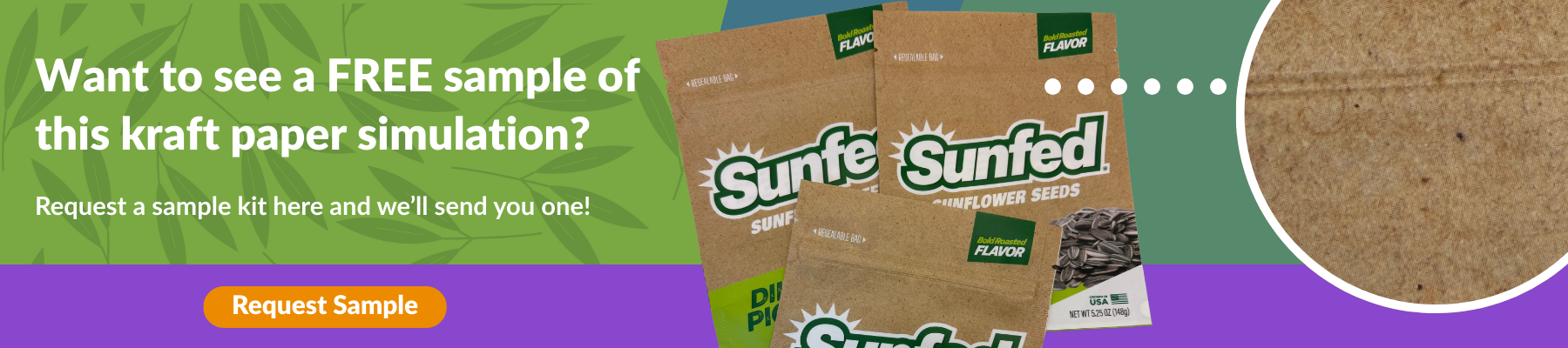 kraft pouch simulated as print free sample