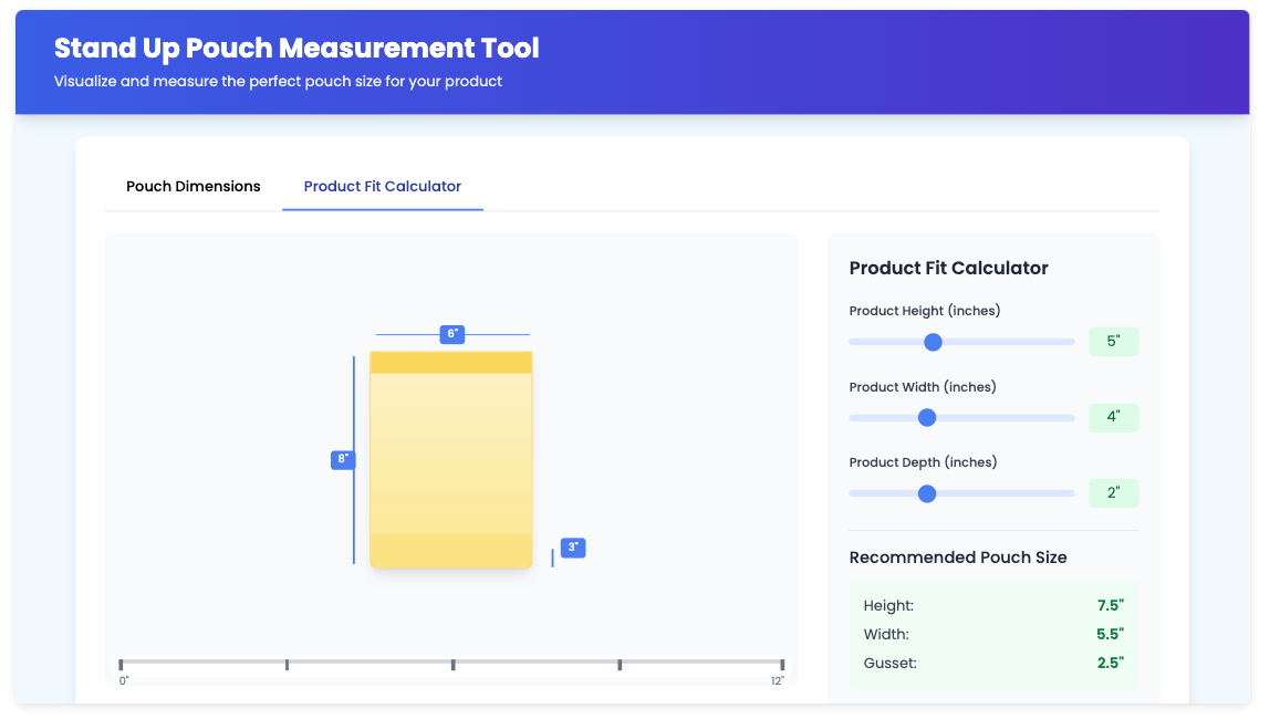Pouch Sizing Calculator