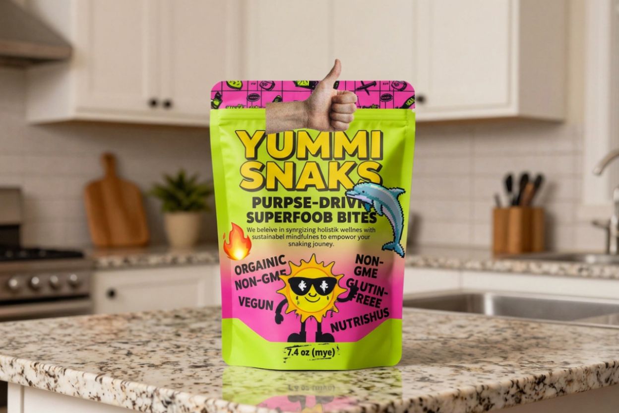 poorly designed AI pouch artwork