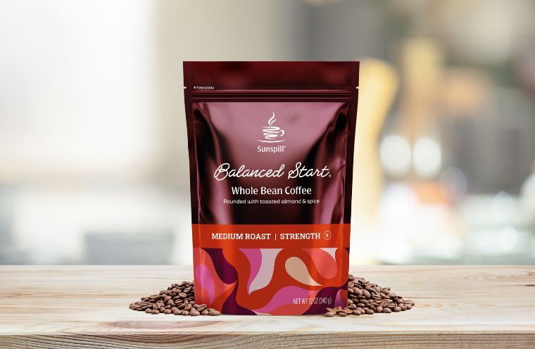 coffee metallic stand up pouch custom printed