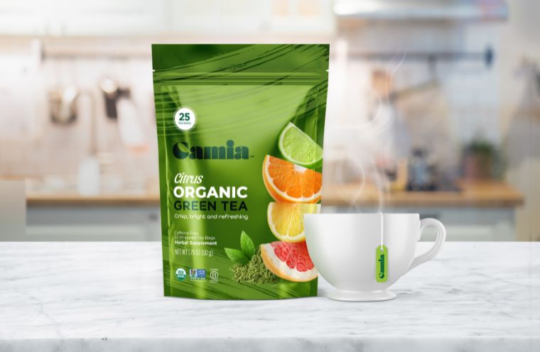 metallic pouch for tea bags citrus tea