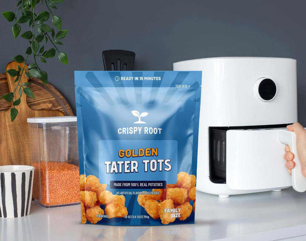 frozen potato tater tot stand up pouch