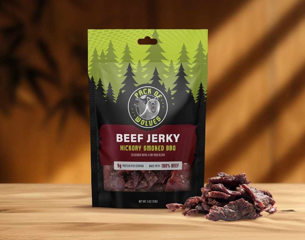 beef jerky pouch bag with window and hang hole