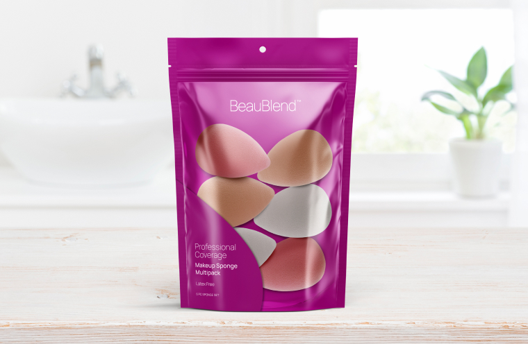 cosmetic packaging pouch for make up and beauty blenders