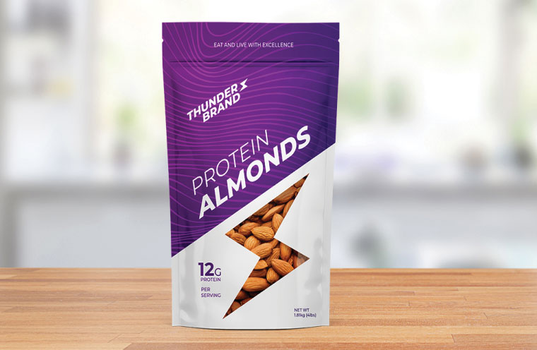purple nut packaging pouch for almonds