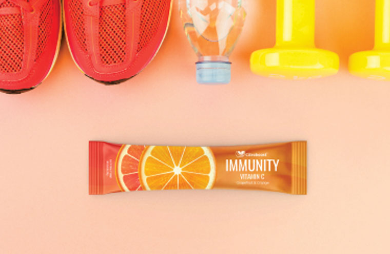 single serve stick pack for orange powder drink at the gym