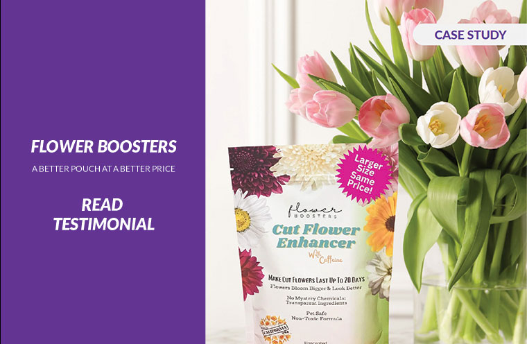 flower boosters stand up pouch testimonial
